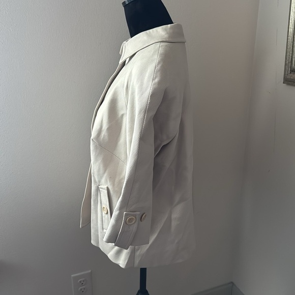 Talbots The Jackie Fit bone color jacket coat Sz 14 100% cotton New - Picture 3 of 11